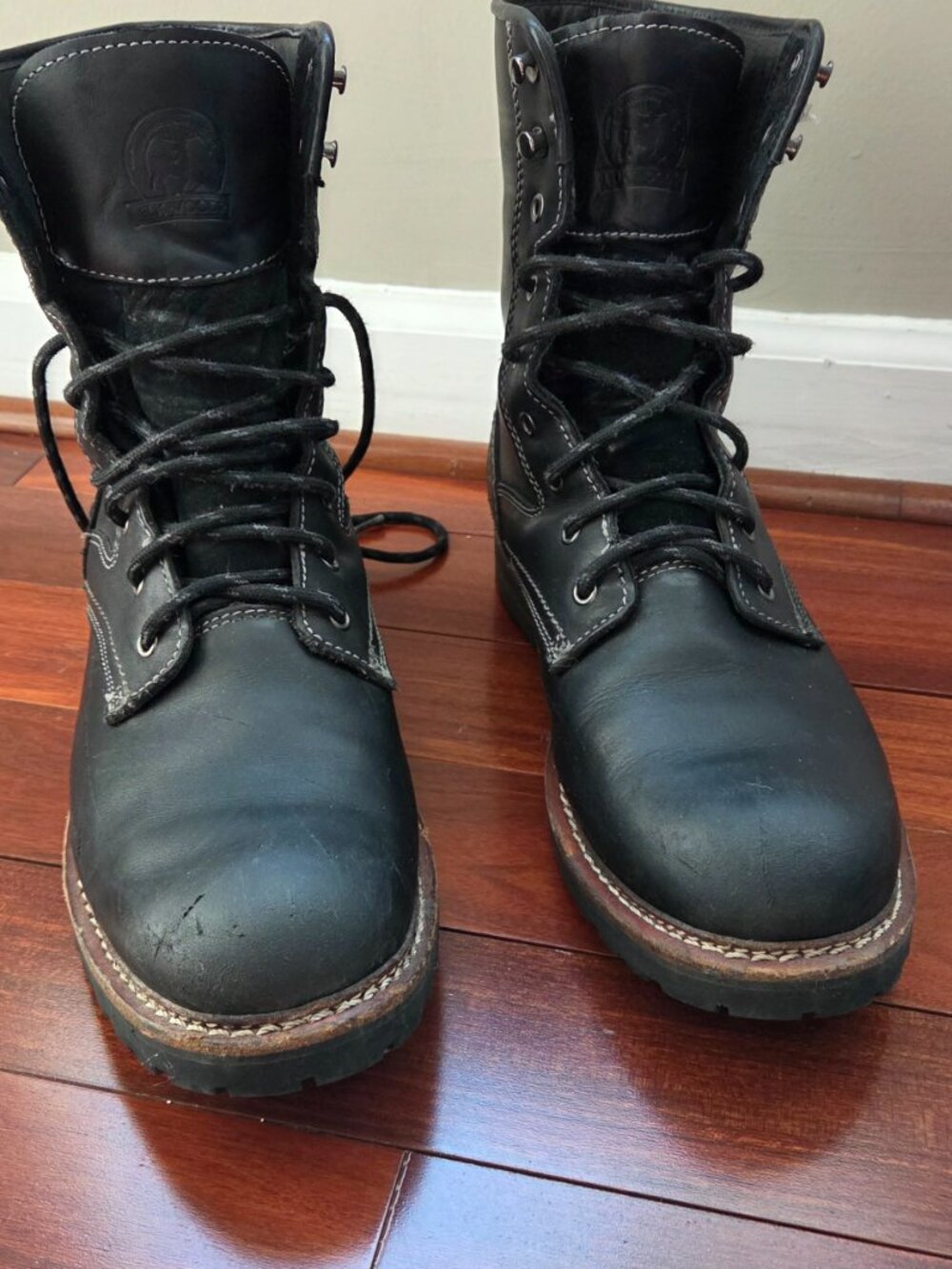 Elk Woods Gettysburg Waterproof Black Leather Work Boots Men’s Size 12